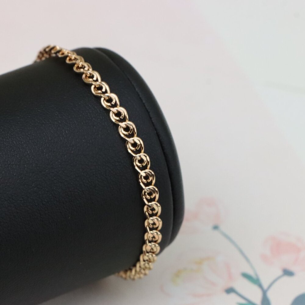 Elegant Rose Gold Plated Link Chain Bracelet For Women Xpbl0877